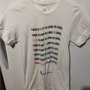 Bella Canvas White Tee with Multicolor 'Love is Love' Print